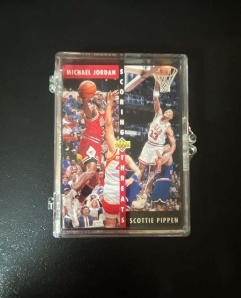 92-93 Upper Deck #62 Michael Jordan & Scottie Pippen Scoring Threats Card
